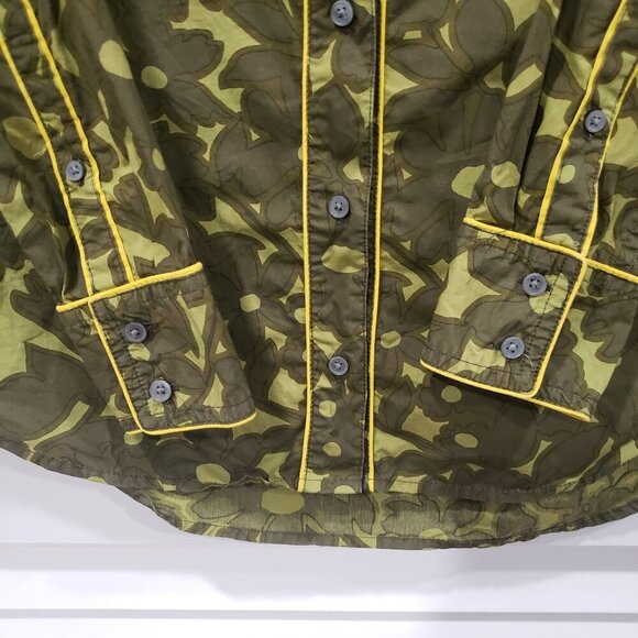 J.Crew Button Up Shirt Floral Camo Retro Country Western Cowgirl Green Womens XS - Picture 5 of 11